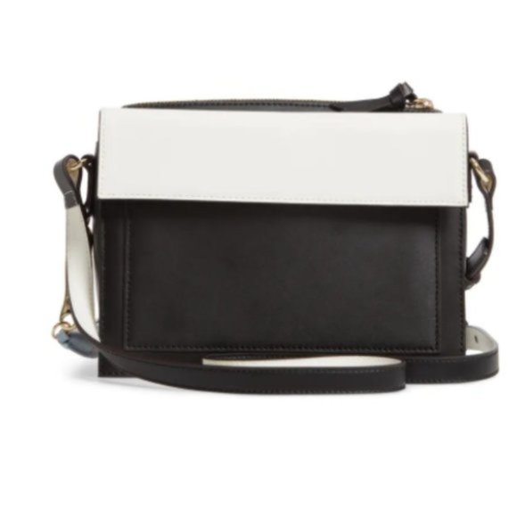 TED BAKER LONDON Colour by Numbers Glacial Leather Crossbody White Black Blue - Picture 3 of 16